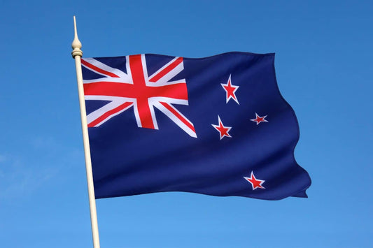 Vlag van Nieuw-Zeeland die wappert