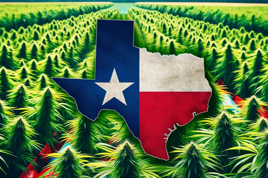 Vlag en kaart van Texas USA