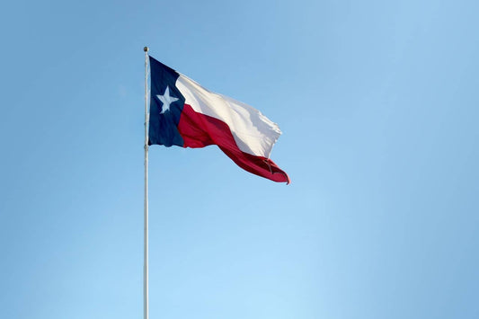 Vlag van Texas in de wind wapperend