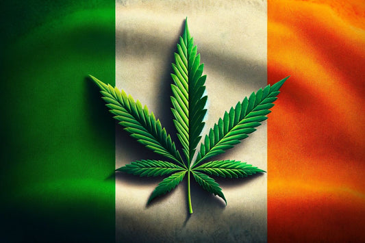 Ierse vlag en een cannabisblad