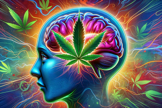 Illustratie van menselijke zemelen en cannabis