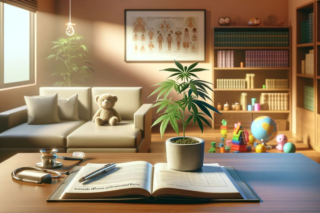 Cannabisplant op een tafel
