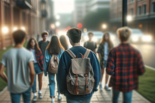 Groep tieners aan het wandelen