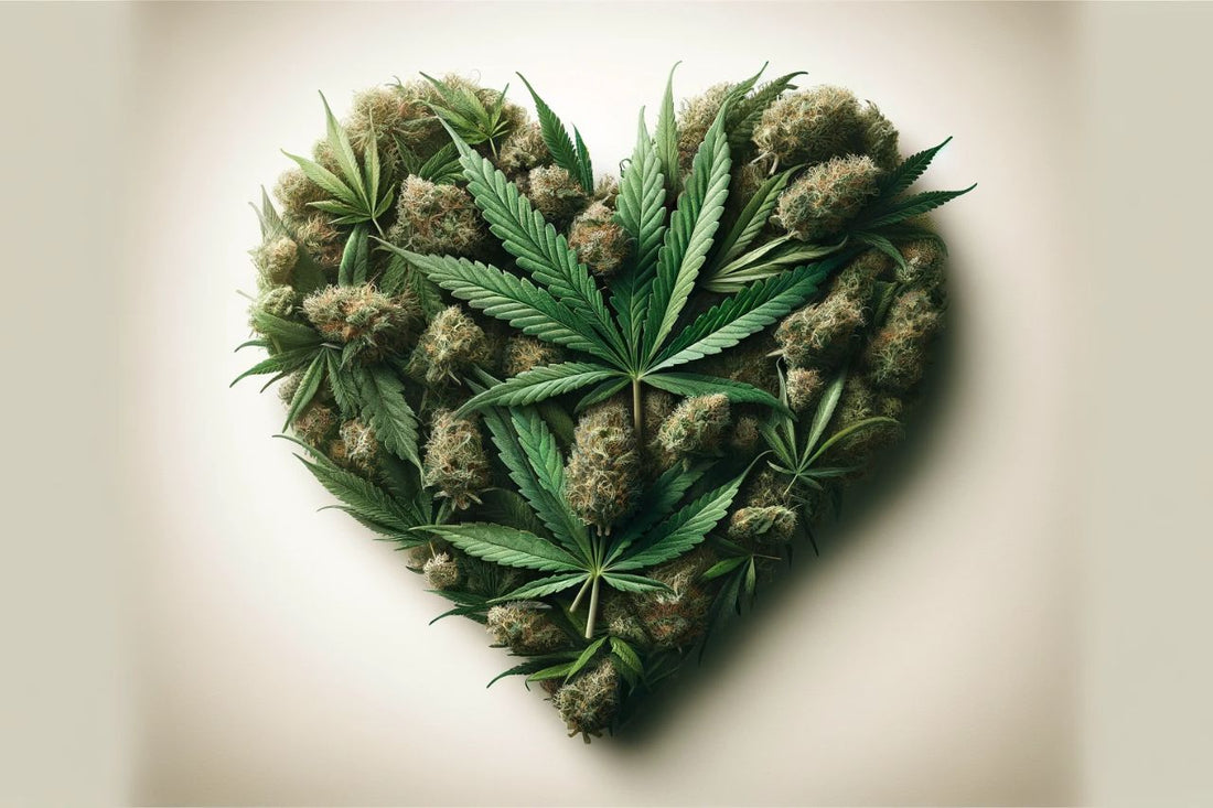 Cannabis in de vorm van een hart
