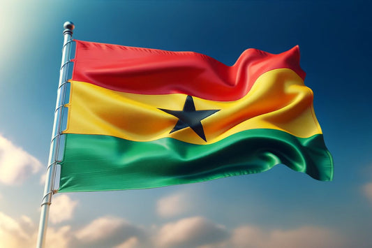 Zwaaiende vlag van Ghana