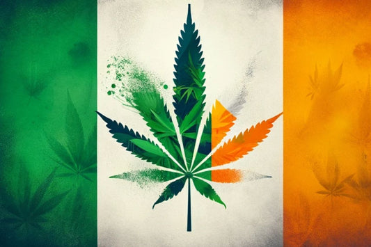 Kleur van de Ierse vlag en een cannabisblad