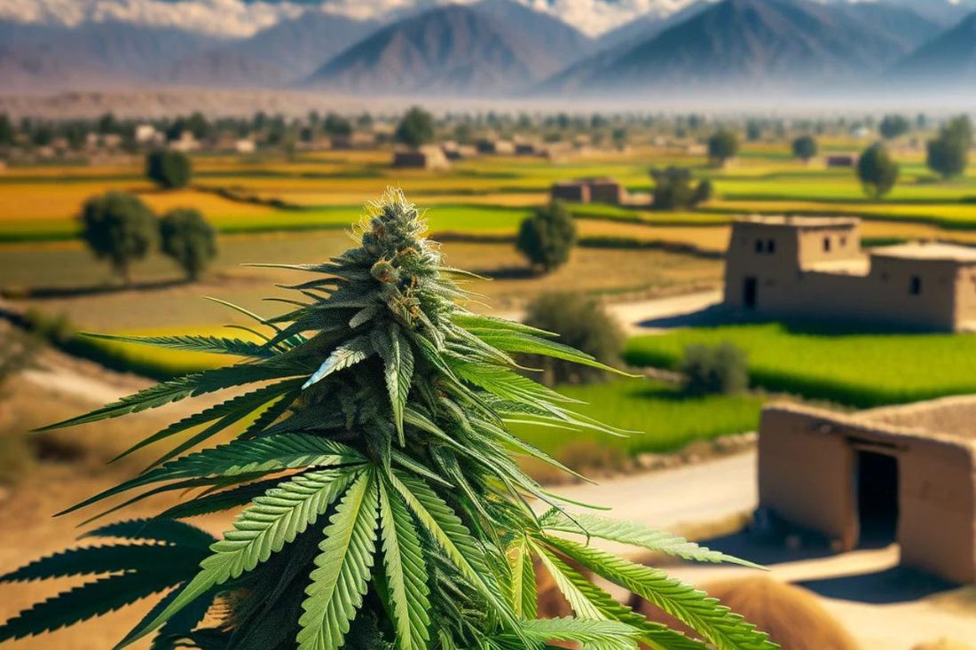 Cannabisplant op het Pakistaanse platteland