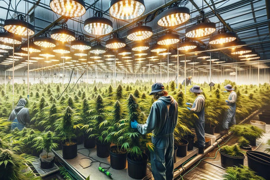 Een overdekte cannabiskwekerij