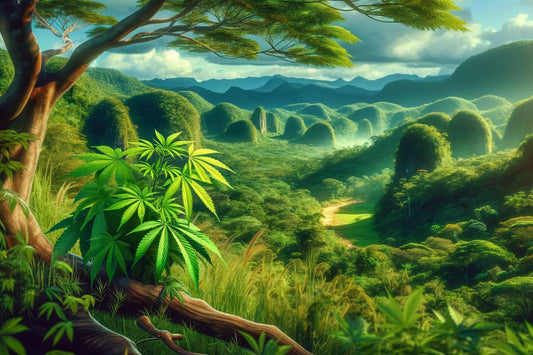 Cannabisplant in het bos