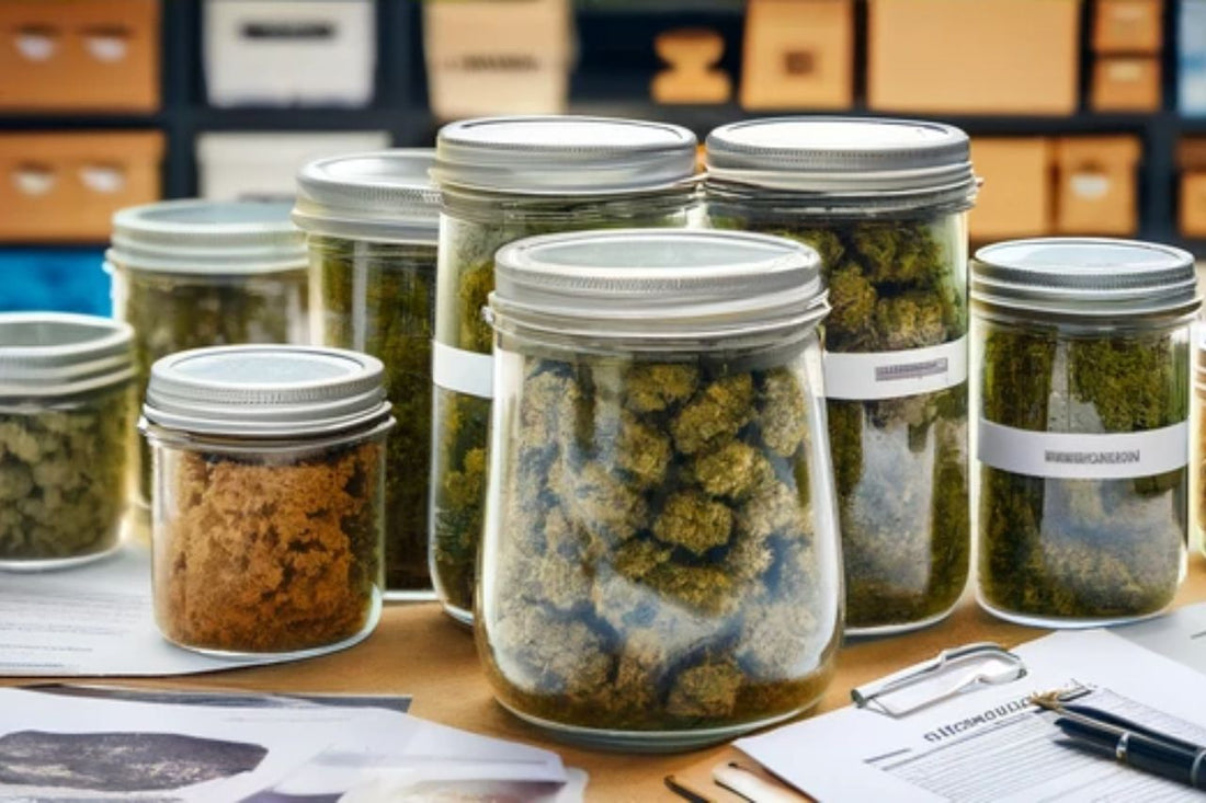 Een pot vol cannabistoppen