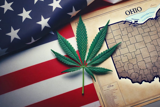 Cannabisblad, Vlag van de VS, Kaart van Ohio
