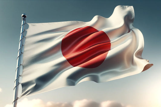 Wapperende vlag van Japan