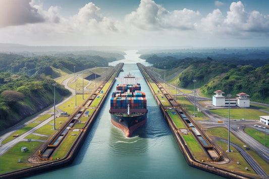 Vrachtschip in Panamakanaal
