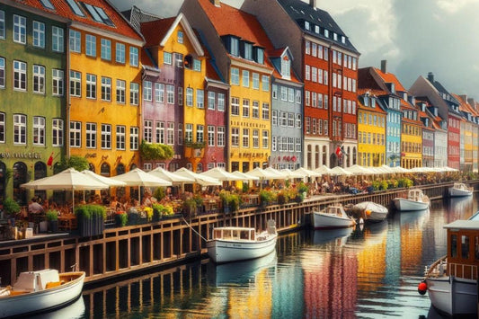 Kleurrijk Deens stadskanaal