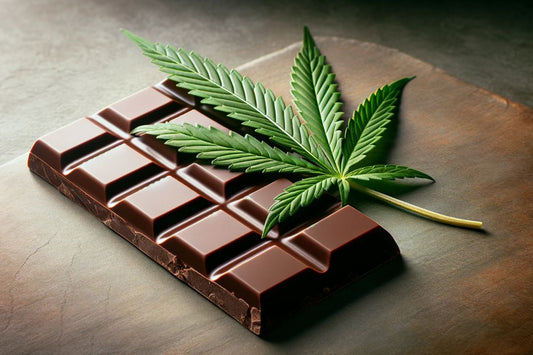 Chocoladereep en cannabisblad