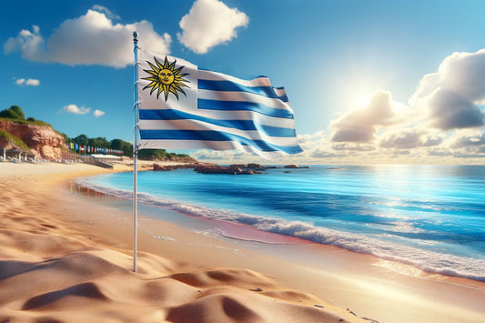 Zwaaiende vlag van Uruguay