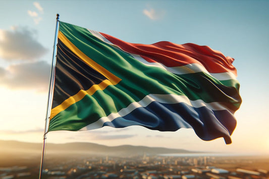 Zwaaiende vlag van Zuid-Afrika