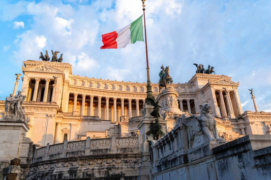 Wapperende Italiaanse vlag