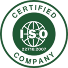 ISO certification logo with the number 22716:2007